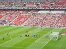 Championship play-off final between Sheffield United and Burnley at Wembley Stadium. Goal mouth action.