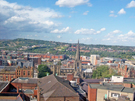 View: a00384 View from the Wheel of Sheffield Big Wheel at the top of Fargate, with Sheffield Cathedral in centre