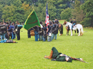 View: a00421 Military re-enactment by the American Civil War Society at Norfolk Heritage Park during Sheffield Fayre.