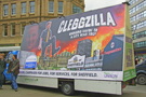 Unison campaign van during protests against Sheffield City Council's budget reduction proposals. Unison campaign van during protests against Sheffield City Council's budget reduction proposals.
