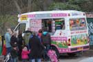 View: a00493 People queueing at an ice cream van in Endcliffe Park