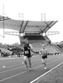 Competitors in one of the 3000m races during the Festival of Athletics, Don Valley Stadium