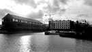 Victoria Quays/Canal Basin, Sheffield and South Yorkshire Navigation with Nabarro Nathanson, solicitors, No.1 South Quay (left) and the former Straddle Warehouse now The Straddle and used as Offices