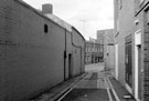 Penton Street looking towards Trippet Lane from Bailey Lane with Trippets Wine Bar (right) and Rawson Jefferies Co., Birch Hall, chartered accountants (centre left)
