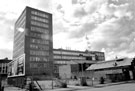 Sir. Robert Hadfield Building, University of Sheffield, showing Alan Wasden Ltd, Duracut works, hand tool manufacturers, Rockingham Street looking towards Newcastle Street Sir. Robert Hadfield Building, University of Sheffield, showing Alan Wasden Ltd, Duracut works, hand tool manufacturers, Rockingham Street looking towards Newcastle Street