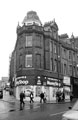 Former One Stop Money Shop, Nos. 104, Pinstone Street. This building is locally known as The Pepper Pot Building