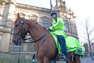 View: c03284 Mounted police outside the Town Hall, Pinstone Street