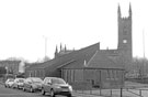 Mary Street with St. Mary's, Bramall Lane in the background Mary Street with St. Mary's, Bramall Lane in the background