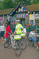 View: c03525 A Policewoman outside the cafe in Endcliffe Park during Gay Pride Festival