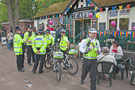 A group of Police Officers outside the cafe in Endcliffe Park during Gay Pride Festival