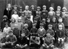 Class photograph of six year old infants, Hucklow Road School, teacher Dorothy Shaw
