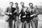 Ballin, Simpson, Burns, Hemmingham and Moore (front), pupils of Firth Park Grammar School including Neville Ballin
