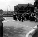 Boys Brigade in Whitsuntide Parade to Firth Park along Firth Park Road/ Stubbin Lane with B and C Co-op in the background (later became Firth Park Library)