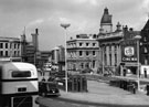 View: s00014 Fitzalan Square looking towards Haymarket showing (l. to r.) Yorkshire Bank, Barclays Bank and Classic Cinema