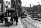 Supertram No. 7 in Commercial Street showing (left) Canada House (the old Gas Company offices) Supertram No. 7 in Commercial Street showing (left) Canada House (the old Gas Company offices)