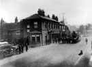 View: s00102 The Red Lion public house, No. 653 London Road at junction of Thirlwell Road. The terminus for horse drawn bus and horse tram service to Heeley. The tram sheds situated just around the corner on Albert Road