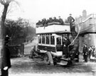 View: s00147 World War I, buses carrying Belgian casualities entering Collegiate Crescent