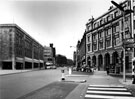 High Street from Market Place showing (left) No. 60 John Walsh Ltd., department store and (right) Midland Bank