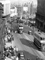 View: s00274 Elevated view of High Street looking towards Commercial Street. Shell of J. Walsh Ltd., right (ten years after Blitz), Yorkshire Penny Bank and Barclays Bank in background