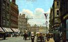 Fargate looking towards High Street and Parade Chambers. Cole Brothers, department store, left