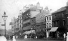 View: s00354 Fargate, shops include Nos. 19 - 23 Independent Offices, Fargate House, Nos. 25 - 31 Victoria House, No. 33 John B. Eaton, hosier, No. 35 Old Red House Inn