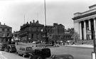 War Memorial, Barker's Pool, City Hall on right, The Albert public house on left War Memorial, Barker's Pool, City Hall on right, The Albert public house on left