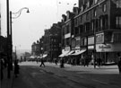 Pinstone Street at junction with Cross Burgess Street showing (right) No. 68 Rothwell Gowns Ltd., right Pinstone Street at junction with Cross Burgess Street showing (right) No. 68 Rothwell Gowns Ltd., right