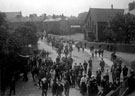 Military parade passing St. Mary's Roman Catholic Church, No. 15 Mortomley Lane