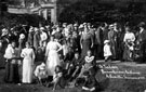 Belgian Refugees, World War I, on the lawn at Shirle Hill, Nether Edge