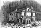 View: s00599 Sheffield Flood. Remains of Daniel Chapman's House at Little Matlock, Loxley, household of six people were washed away and drowned