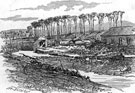 View: s00608 Sheffield Flood. Remains at H. Johnson and S.J. Barker's, Limbrick Wheels, Rollers and Makers of Crinoline Wires, River Loxley