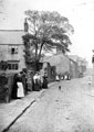 View: s00729 Crookes from junction with Stannington View Road (then named Long Walk), looking towards Toyne Street and Rock Cottage, Group of people in background are stood at the entrance to Court No. 15. Lady in the apron is Mrs Dale