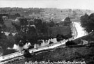 Rivelin Valley Road from Walkley Bank. Dam in foreground belongs to Walkley Bank Tilt, later Havelock Steel and Wire Mills. Hillsborough area in background