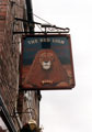 Pub sign for Red Lion public house, No.109 Charles Street at the corner of Eyre Lane