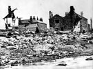 Sheffield Flood, General view of ruins at Malin Bridge Village, Hillsborough, Remains of Cleakum Inn/Malin Bridge Inn, left, Site of Stag Inn and Turner Wheel, foreground