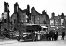W.V.S. mobile canteen in St. Mary's Road, after air raid W.V.S. mobile canteen in St. Mary's Road, after air raid