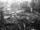 Remains of Woolworth's, No 13-19 The Moor, showing The Moor and Carver Street damaged property, after air raid