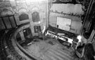 Interior of Lyceum Theatre prior to restoration. Situated at junction of Arundel Street and Tudor Street, opened 26 December, 1893, holding 2,500 people. After closing it fell into disrepair and was restored in the late 1980s