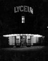 Lyceum Theatre at night. Situated at junction of Arundel Street and Tudor Street, opened 26 December, 1893, holding 2,500 people. After closing it fell into disrepair and was restored in the late 1980s