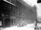 View: s01453 Albert Hall from Burgess Street (destroyed by fire 14th June 1937) No 16, Leonard W. Wright and Co, Electrical Engineers on left