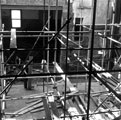 Sheffield Playhouse Theatre, Looking down from balcony on auditorium and stage excavation.