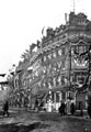 View: s01506 Cole Brothers, department store, Fargate, decorated for the royal visit of Queen Victoria