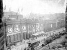 Queen Victoria's visit to Sheffield. Church Street, including Cutlers Hall, decorated for visit