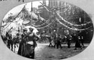 Queen Victoria's visit to Sheffield. High Street, showing decorations