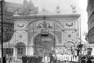 View: s01520 Queen Victoria's visit to open the Town Hall. Decorative arch erected in Pinstone Street