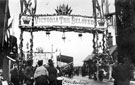 Queen Victoria's visit. Decorative arch at the Corn Exchange, Sheaf Street