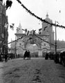 View: s01570 Queen Victoria's visit. Decorated arch on Pinstone Street