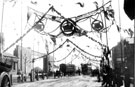 View: s01616 Wicker Goods Station, Savile Street, decorated for the visit of Queen Victoria