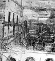 The charred remains of the old Surrey Theatre, West Bar, after the fire on the 25th March 1865.