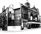 The Empire Theatre, Charles Street at junction with Union Street. Opened 1895. Closed May 1959 and demolished the following year. Note the missing turret on the right which was destroyed in the Blitz 	